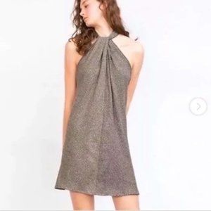 COPY - NWT Zara Knit Metallic Halter Mini Dress Size Medium